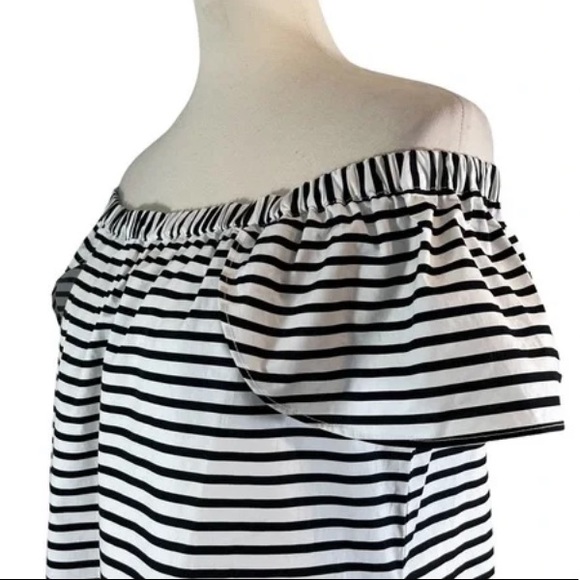 J.Crew Off The Shoulder Striped Dress - Picture 10 of 11